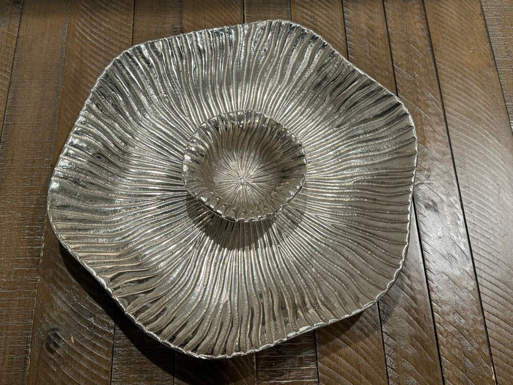 LENOX American by Design Organics Reef Aluminum Chip and Dip Bowl Set Silver